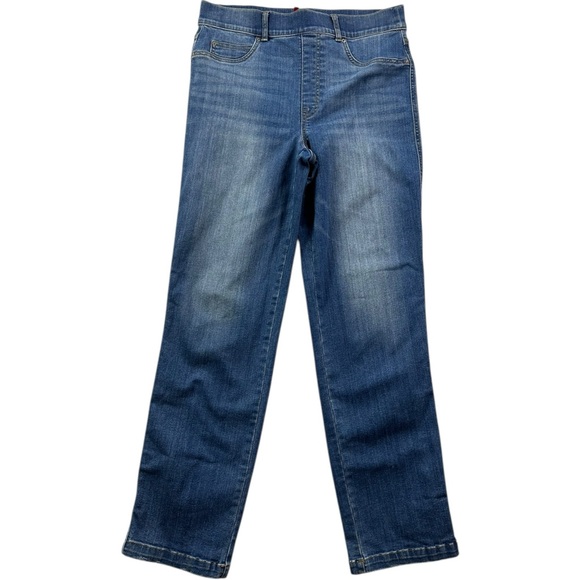 SPANX Straight Leg Jean Vintage Indigo Size Large Tall - Picture 2 of 8